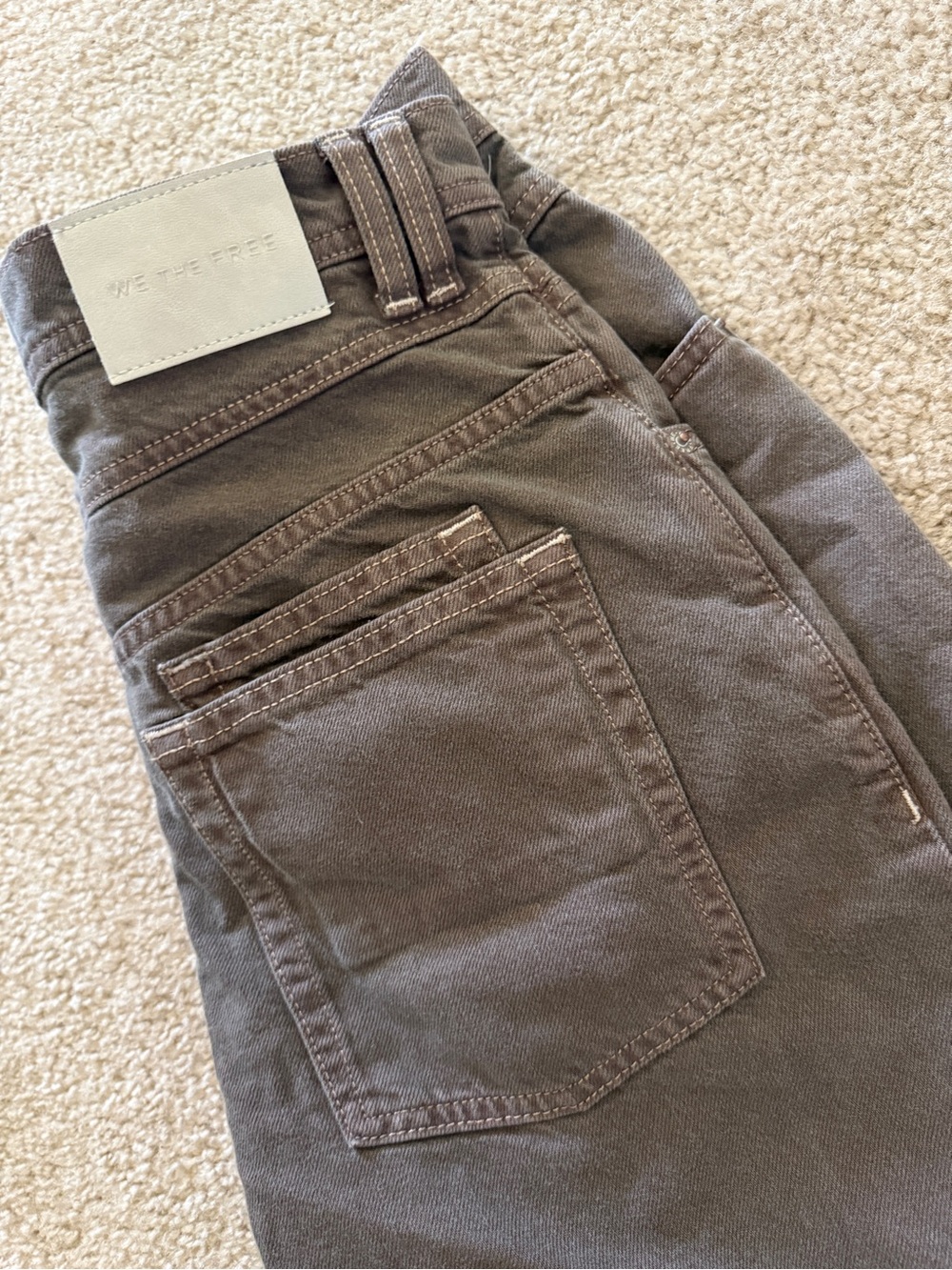 We The Free Wide Leg Brown Jeans - Picture 8 of 12